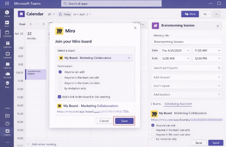 Integrate Miro with Microsoft team and zoom